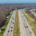 Drone image of the I-Move Kentucky area over I-265